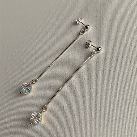 engineeratplay Jewelry - NEW Handmade Swarovski Disco Ball Dangle Earrings